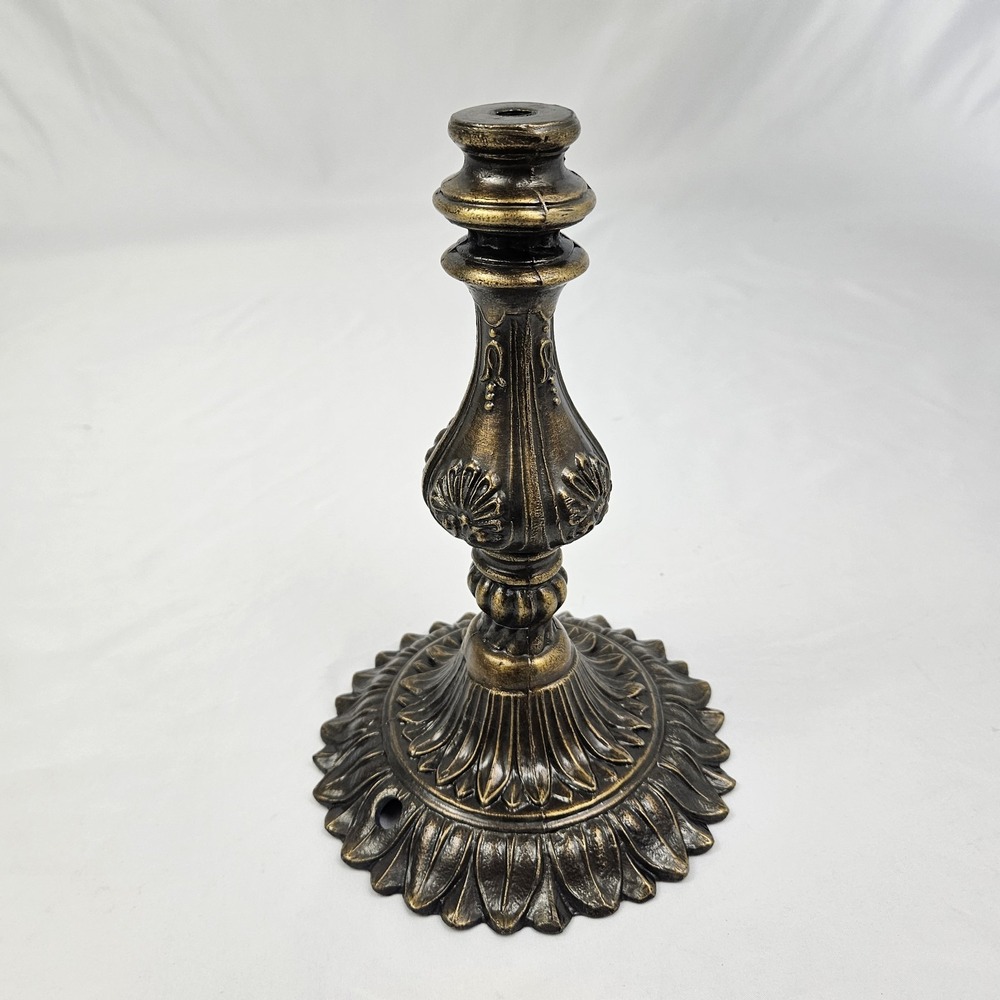 Vintage Cast Bronze Lamp Base Only Rococo Style Ornate Victorian Crafts Upcycle